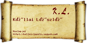 Kállai László névjegykártya