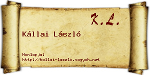 Kállai László névjegykártya