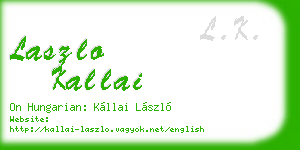laszlo kallai business card